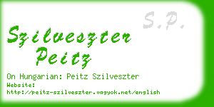 szilveszter peitz business card